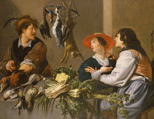 ゲームと野菜の売り手 作： Theodor Rombouts
